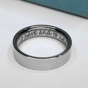 "To have and to hold ♡" Engraved Inside Stainless Steel Band Ring Size 7.5 Men